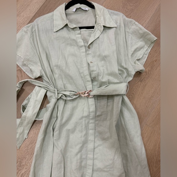 Zara dress - light mint green, linen summer dress - Picture 2 of 2